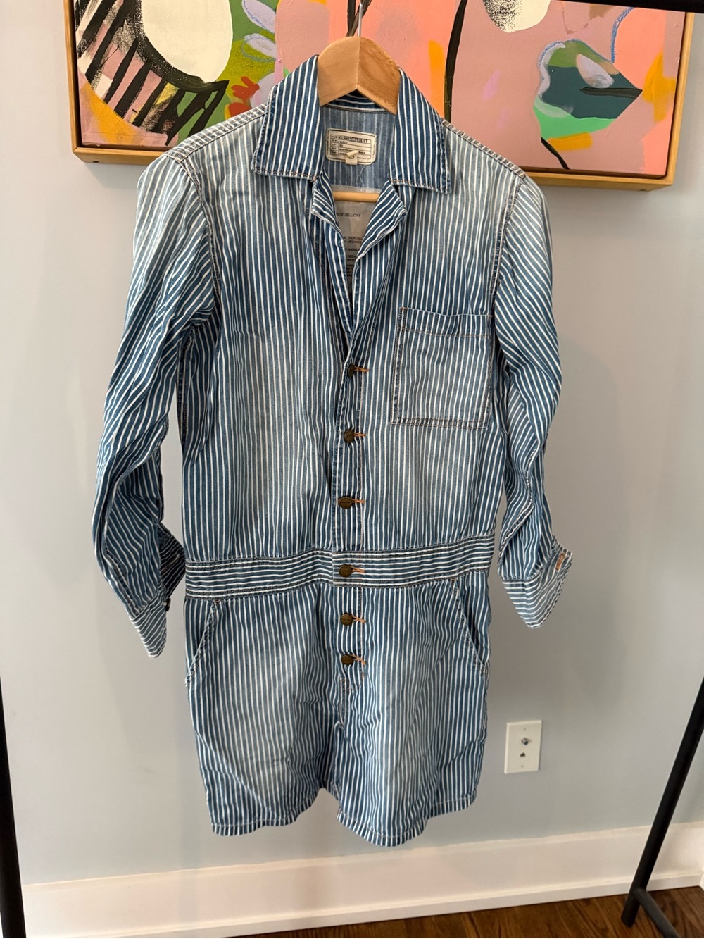 Women’s current Elliott Blue Striped jumpsuit
